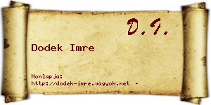 Dodek Imre névjegykártya