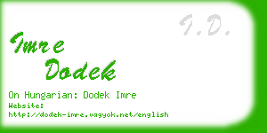 imre dodek business card